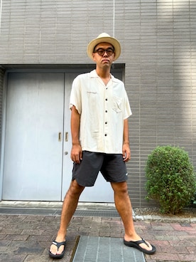 「アイテム（サンダル）」を使った、土佐兄弟　兄　たくやさん（メンズ・182cm・30代）の夏コーディネート