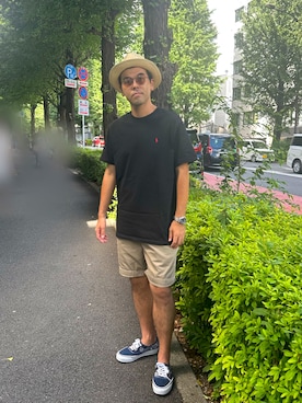「Ray-Ban（レイバン）のアイテム」を使った、土佐兄弟　兄　たくやさん（メンズ・182cm）の夏コーディネート
