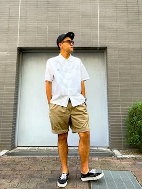 「VANS（バンズ）のアイテム（スニーカー）」を使った、土佐兄弟　兄　たくやさん（メンズ・182cm）の夏コーディネート