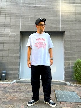 「アイテム（スニーカー）」を使った、土佐兄弟　兄　たくやさん（メンズ・182cm）の夏コーディネート