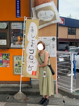 「JURGEN LEHL（ヨーガンレール）のアイテム（ワンピース/ドレス）」を使った、mさん（レディース・156cm）の夏コーディネート