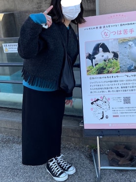 「BEAMS BOY（ビームスボーイ）のアイテム（ブルゾン）」を使った、mさん（レディース・156cm）の冬コーディネート