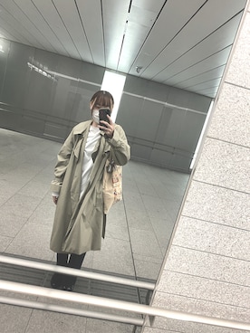 「JEANASIS（ジーナシス）のアイテム（トレンチコート）」を使った、Reinaさん（レディース・161cm）の秋コーディネート
