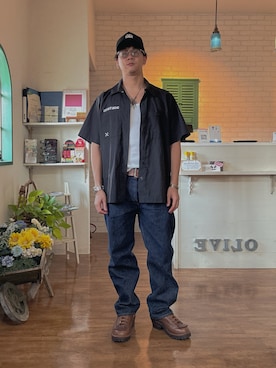 「アイテム（ブーツ）」を使った、HAYAさん（メンズ・160cm・30代）の夏コーディネート