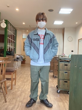 「Rolling dub trio（ローリングダブトリオ）のアイテム」を使った、HAYAさん（メンズ・160cm）の春コーディネート