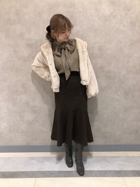 「one after another NICE CLAUP（ワンアフターアナザーナイスクラップ）のアイテム（その他アウター）」を使った、miho【骨格ストレート/イエベ春】さん（レディース・161cm・20代）の秋コーディネート