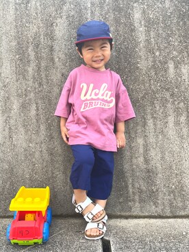 「Moujonjon（ムージョンジョン）のアイテム（パンツ）」を使った、りつぼーさん（キッズ・90cm）の夏コーディネート