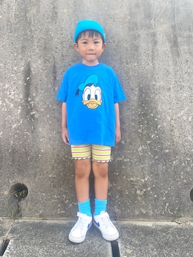 「アイテム（ソックス/靴下）」を使った、りつぼーさん（キッズ・100cm）の夏コーディネート