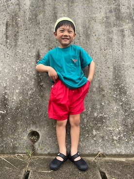 「NEW BALANCE（ニューバランス）の《New Balance》YO208（スニーカー）」を使った、りつぼーさん（キッズ・100cm）の夏コーディネート