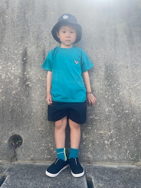 「アイテム（スニーカー）」を使った、りつぼーさん（キッズ・100cm）の夏コーディネート