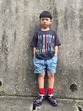 「BREEZE（ブリーズ）のアイテム（Tシャツ/カットソー）」を使った、りつぼーさん（キッズ・110cm）の秋コーディネート