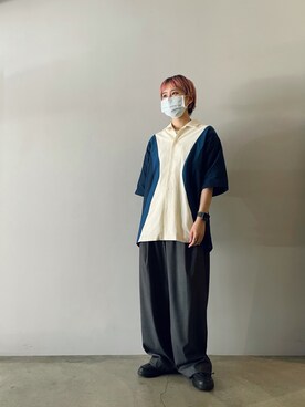 「plain-me（プレインミー）のアイテム（スラックス）」を使った、Perryさん（レディース・159cm）の夏コーディネート