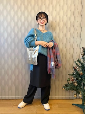 「feepur（フェピュール）のアイテム（スラックス）」を使った、はまち(¨)♡さん（レディース・155cm）の冬コーディネート