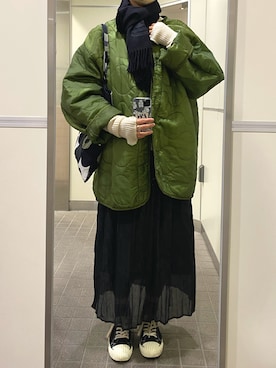 「CLANE（クラネ）のアイテム（ベスト）」を使った、momo さん（レディース・168cm）の冬コーディネート