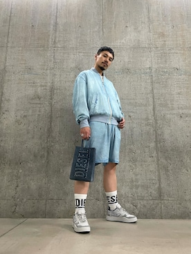 「DIESEL（ディーゼル）のアイテム（ジャケット/アウター）」を使った、ry☺︎taさん（メンズ・173cm）の夏コーディネート