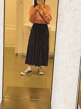 「CONVERSE（コンバース）のCONVERSE コンバース オール スター オックス / ALL STAR OX(BLACK) 32160321（スニーカー）」を使った、Lynnさん（レディース・158cm・20代）の春コーディネート