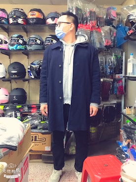 「アイテム（ダッフルコート、その他）」を使った、楊金迪さん（メンズ・174cm）の冬コーディネート