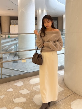 「アイテム（ショルダーバッグ、イエロー系）」を使った、aoiさん（レディース・158cm）の秋コーディネート