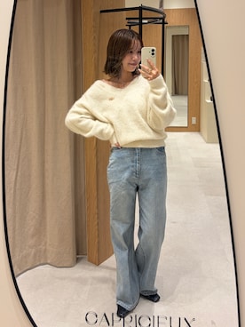「CAPRICIEUX LE'MAGE（カプリシューレマージュ）のアイテム（デニムパンツ）」を使った、aoiさん（レディース・158cm）の秋コーディネート