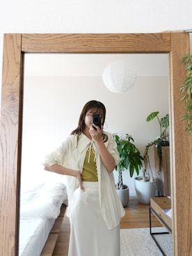 「アイテム（キャミソール、グリーン系）」を使った、aoiさん（レディース・158cm）の秋コーディネート