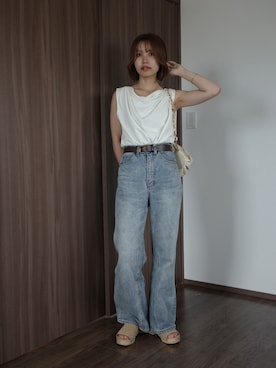 「CAPRICIEUX LE'MAGE（カプリシューレマージュ）のアイテム（Tシャツ/カットソー）」を使った、aoiさん（レディース・158cm）の夏コーディネート