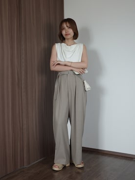 「CAPRICIEUX LE'MAGE（カプリシューレマージュ）のアイテム（Tシャツ/カットソー）」を使った、aoiさん（レディース・158cm）の夏コーディネート