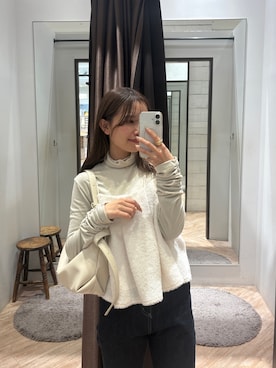 「アイテム（その他アウター、ブラウン系）」を使った、aoiさん（レディース・158cm）の冬コーディネート