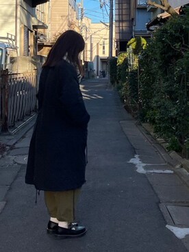 「coen」｜「アイテム（モッズコート）」を使った、いぬのさん（レディース・157cm）の冬コーディネート