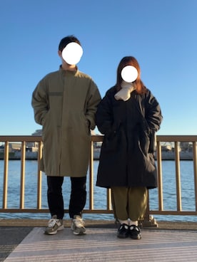 「ブルゾン」｜「アイテム（モッズコート）」を使った、いぬのさん（レディース・157cm）の冬コーディネート
