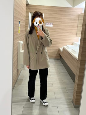 「仕事コーデ」｜「アイテム（セットアップ）」を使った、いぬのさん（レディース・157cm）の冬コーディネート