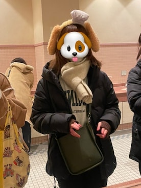「防寒」｜「アイテム（スウェット）」を使った、いぬのさん（レディース・157cm）の冬コーディネート