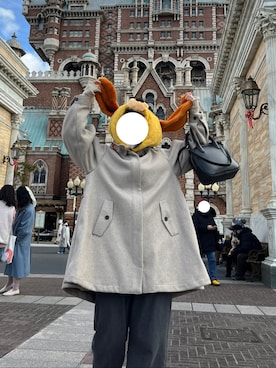 「ディズニー」｜「アイテム（ステンカラーコート）」を使った、いぬのさん（レディース・157cm）の冬コーディネート
