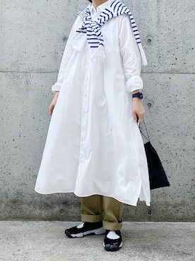 「アイテム（シャツワンピース）」を使った、ryo___kaさん（レディース・167cm）の春コーディネート