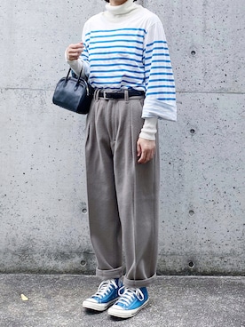 「MASTER&Co（マスターアンドコー）のアイテム（Tシャツ/カットソー）」を使った、ryo___kaさん（レディース・167cm）の秋コーディネート