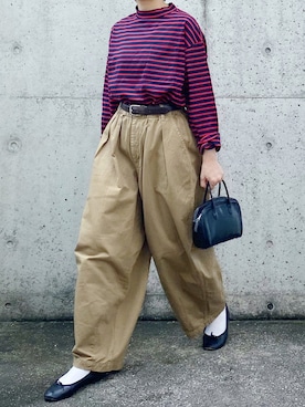 「アイテム（バレエシューズ）」を使った、ryo___kaさん（レディース・167cm）の秋コーディネート