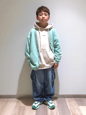 「アイテム（カーディガン/ボレロ）」を使った、*tM*さん（キッズ・135cm）の春コーディネート