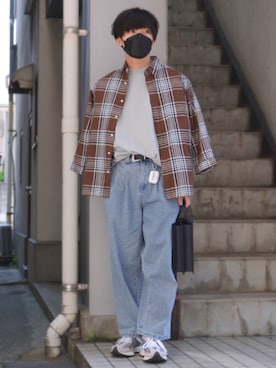 「RUUBON（ルーボン）のアイテム（Tシャツ/カットソー）」を使った、Kyoさん（メンズ・168cm）の春コーディネート