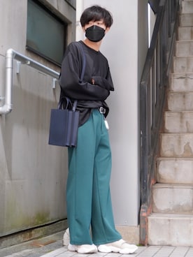 「ごきげんウィーク」｜「アイテム（スラックス）」を使った、Kyoさん（メンズ・168cm）の春コーディネート