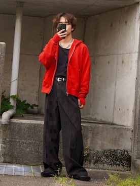 「アイテム（パーカー）」を使った、Kyoさん（メンズ・168cm）の秋コーディネート