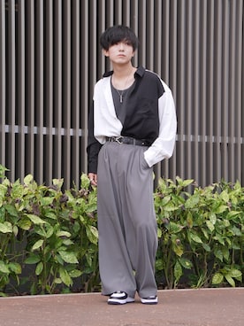 「カラー×コーデ」｜「アイテム（アクセサリー）」を使った、Kyoさん（メンズ・168cm）の夏コーディネート