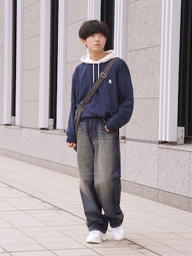 「ADAMASTE（アダマスト）のアイテム（スニーカー）」を使った、Kyoさん（メンズ・168cm）の秋コーディネート