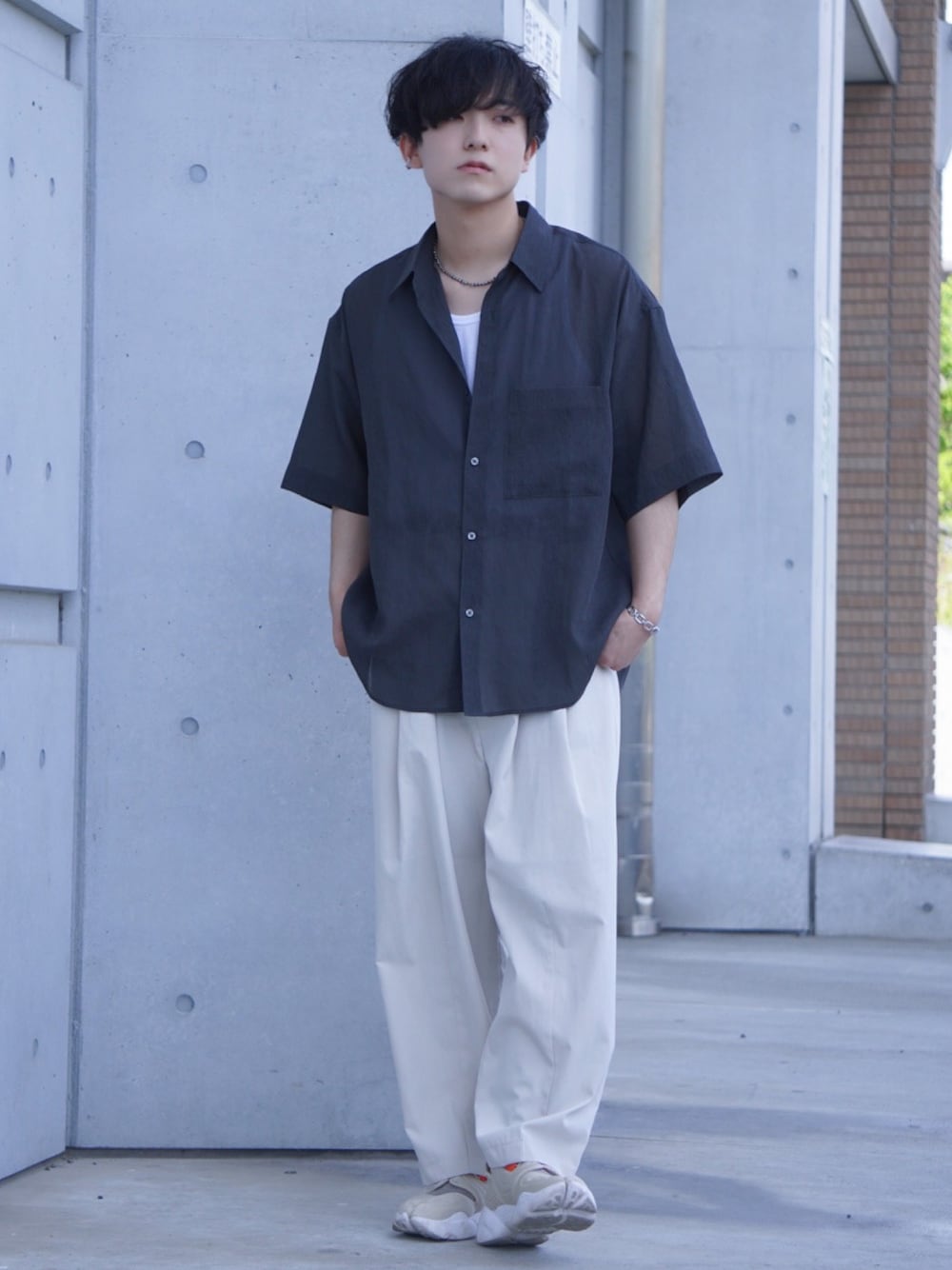 夏のコーデに! A.P.C レイヤー チェーン お洒落 ブレスレット ブロックチェーンブレスレットを使った人気ファッション