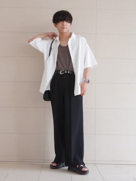 Kyoさんの「ハイウエスト ワイドスラックス / high waist wide slacks」を使ったコーディネート