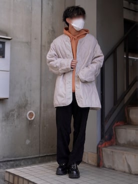 「アドラー」｜「アイテム（その他アウター）」を使った、Kyoさん（メンズ・168cm）の冬コーディネート