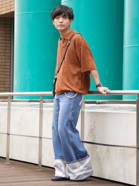 「ロールアップ」｜「アイテム（財布/小物）」を使った、Kyoさん（メンズ・168cm）の夏コーディネート