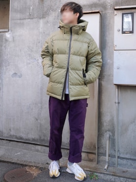 「EDWIN」｜「アイテム（ダウンジャケット/コート）」を使った、Kyoさん（メンズ・168cm）の冬コーディネート