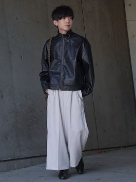 「CALLNE（カルネ）のアイテム（ブルゾン）」を使った、Kyoさん（メンズ・168cm）の秋コーディネート