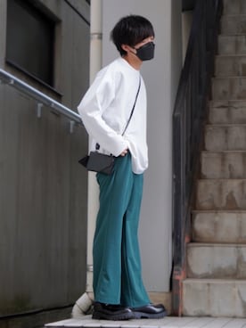 Kyoさんの「ハイウエスト ワイドスラックス / high waist wide slacks」を使ったコーディネート