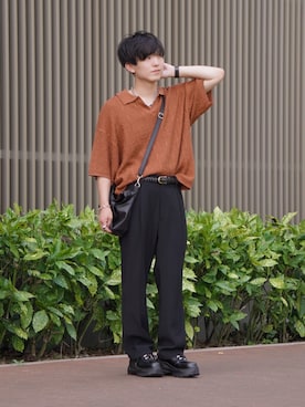 「Thingless（シングレス）のアイテム（パンツ）」を使った、Kyoさん（メンズ・168cm）の夏コーディネート