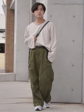 「CASPER JOHN（キャスパージョン）のアイテム（ベルト）」を使った、Kyoさん（メンズ・168cm）の春コーディネート